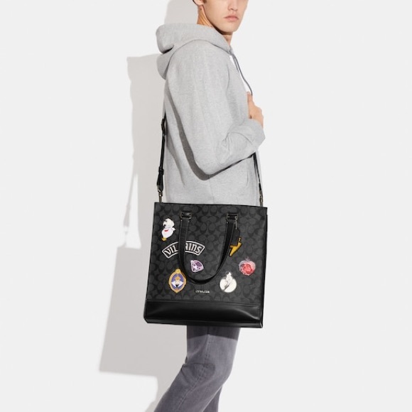 Disney X Coach Graham Structured Tote In Signature Canvas With Patches - Picture 6 of 7